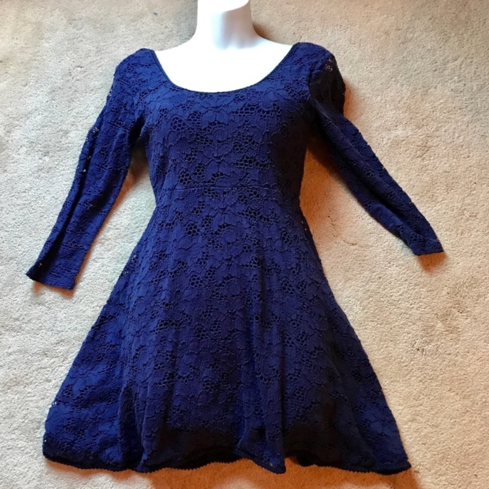 Free People Lace Fit and Flare Dress XS